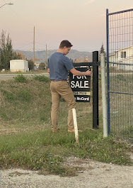 Me putting up sign